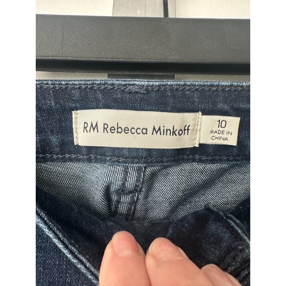 RM REBECCA MINKOFF JEANS SIZE 10 CRYSTAL STUDDED BLUE JEANS STRECTH PANTS B15 - Picture 3 of 7
